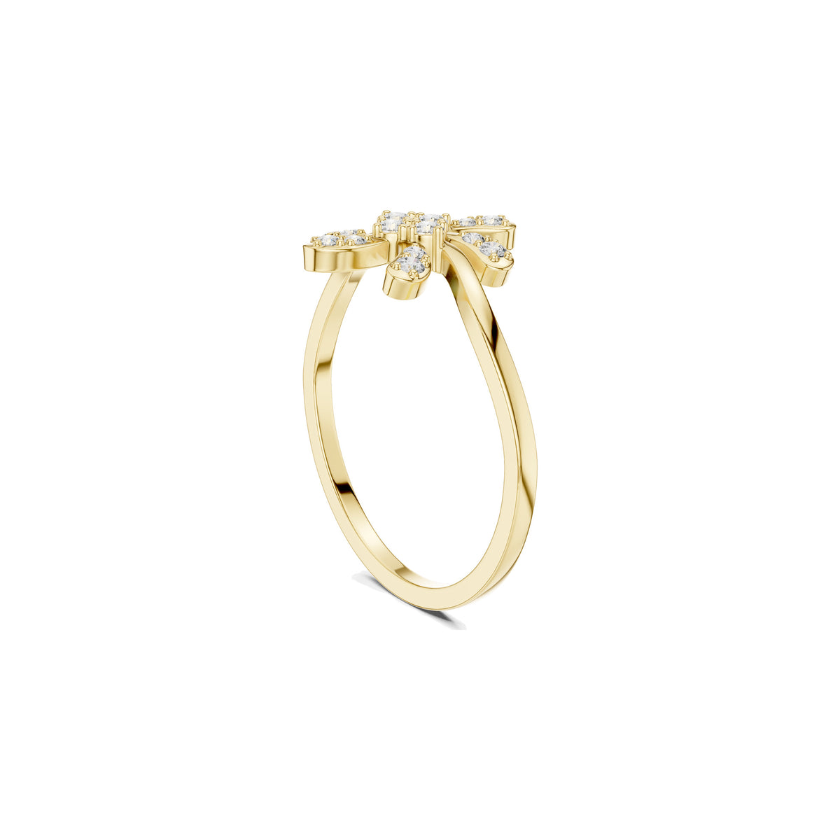 Above The Finger Ring in 18KT yellow gold, front
