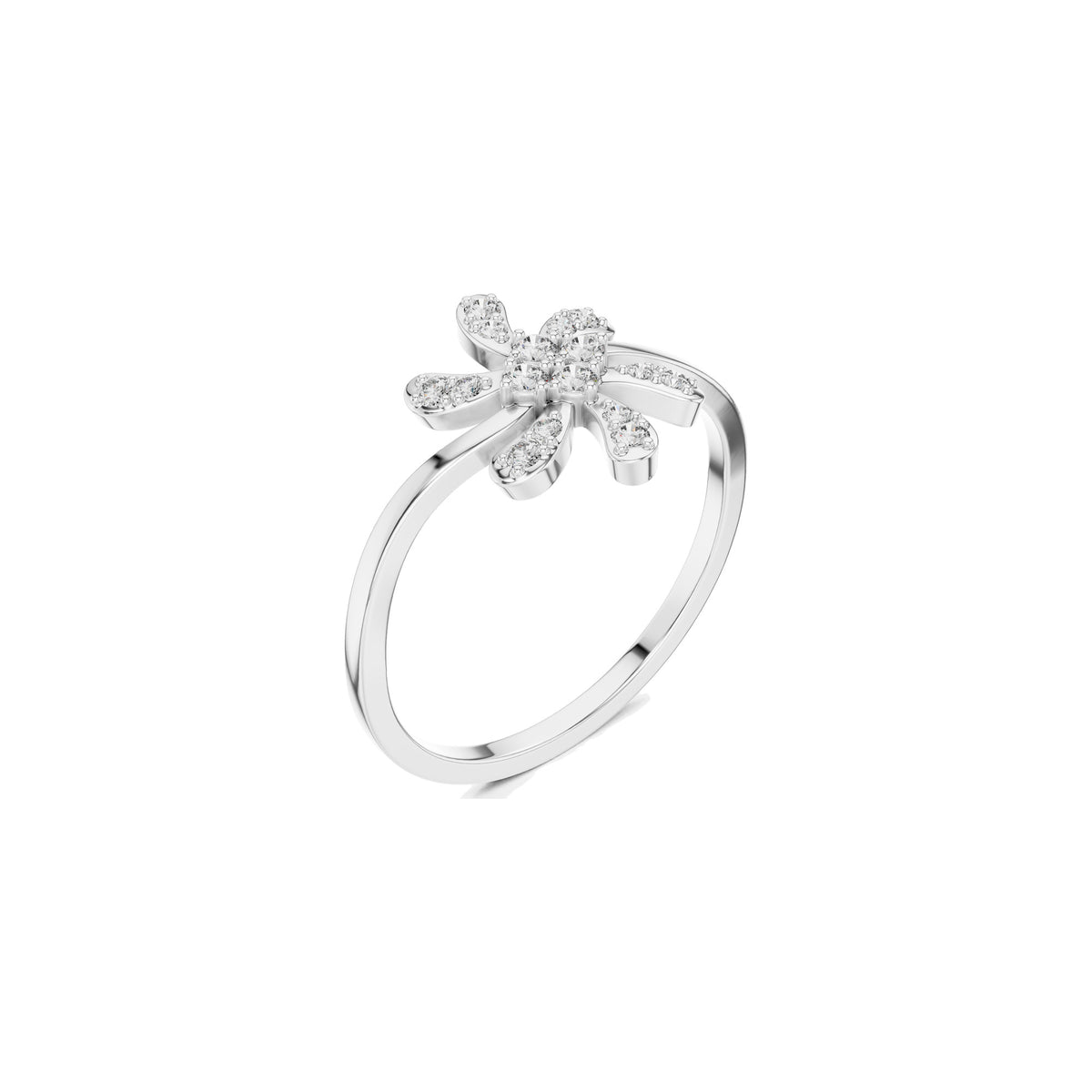 Above The Finger Ring in white gold, three-quarter view