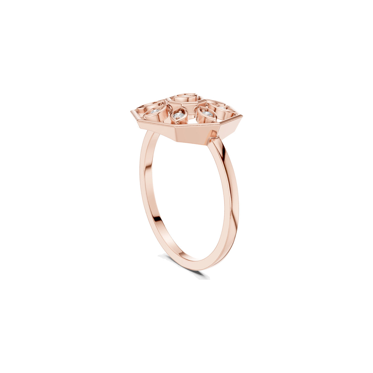 Across The Finger Ring in rose gold