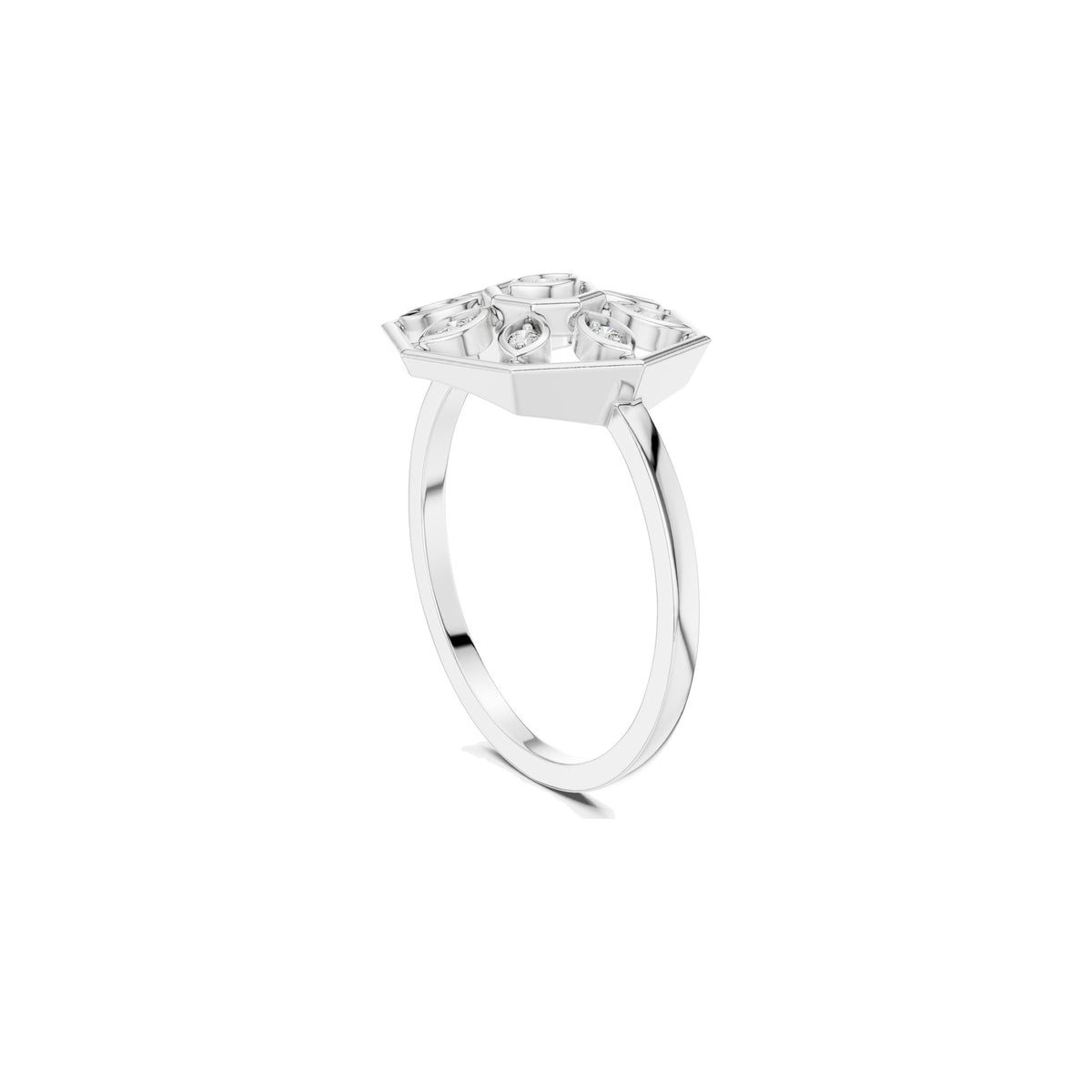 Across The Finger Ring in white gold