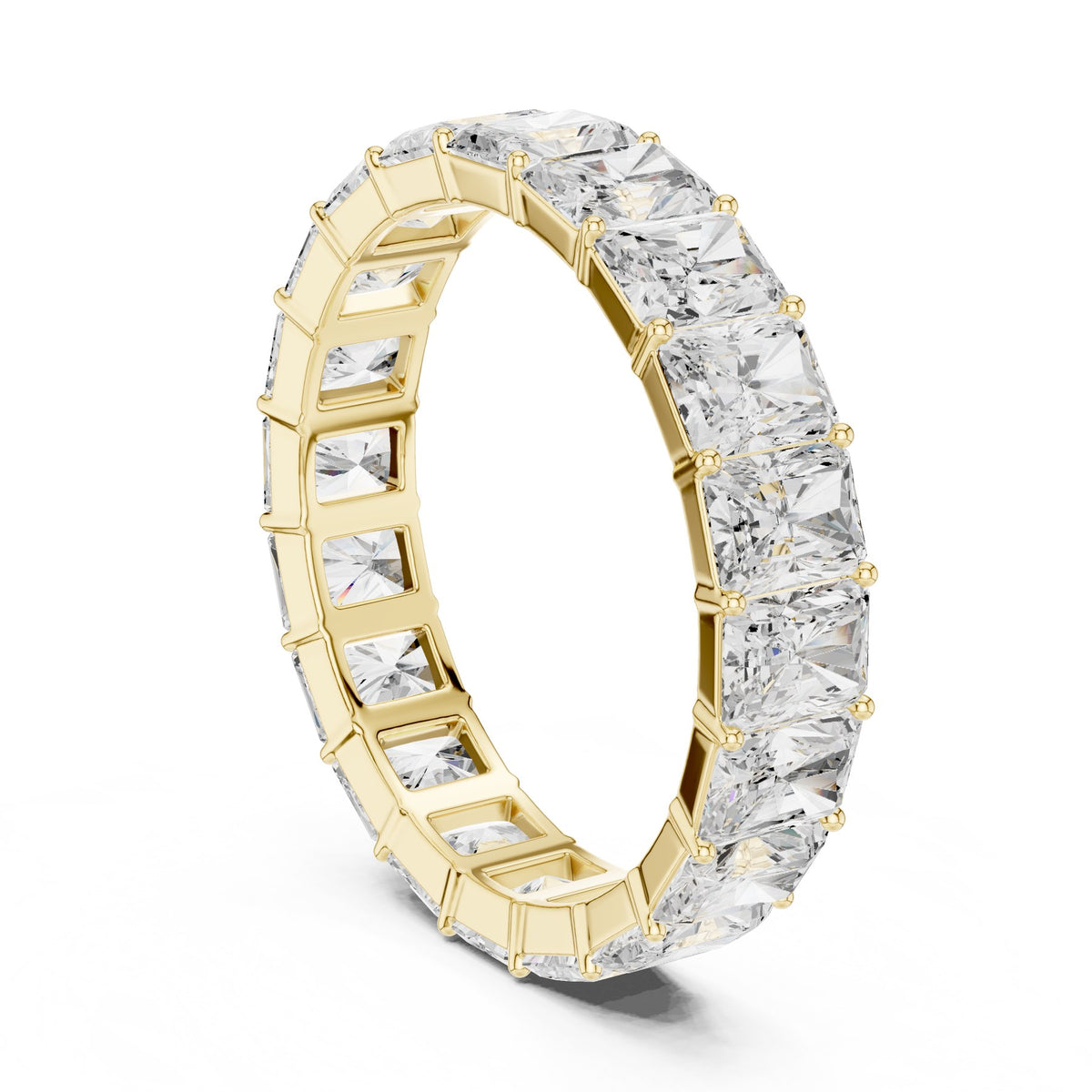 All The Way Round The Finger Ring in 18KT yellow gold, three-quarter view