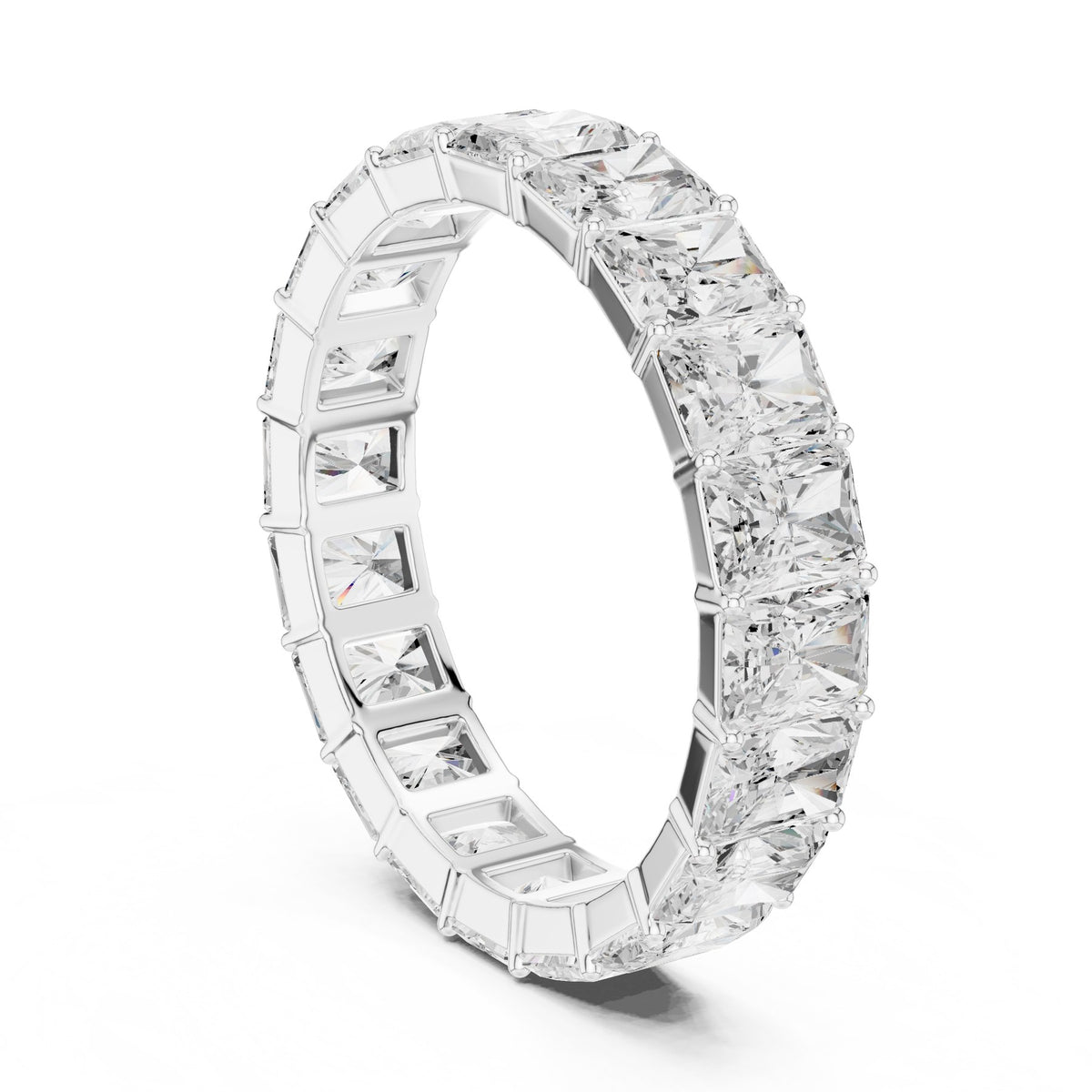 All The Way Round The Finger Ring in white gold, three-quarter view