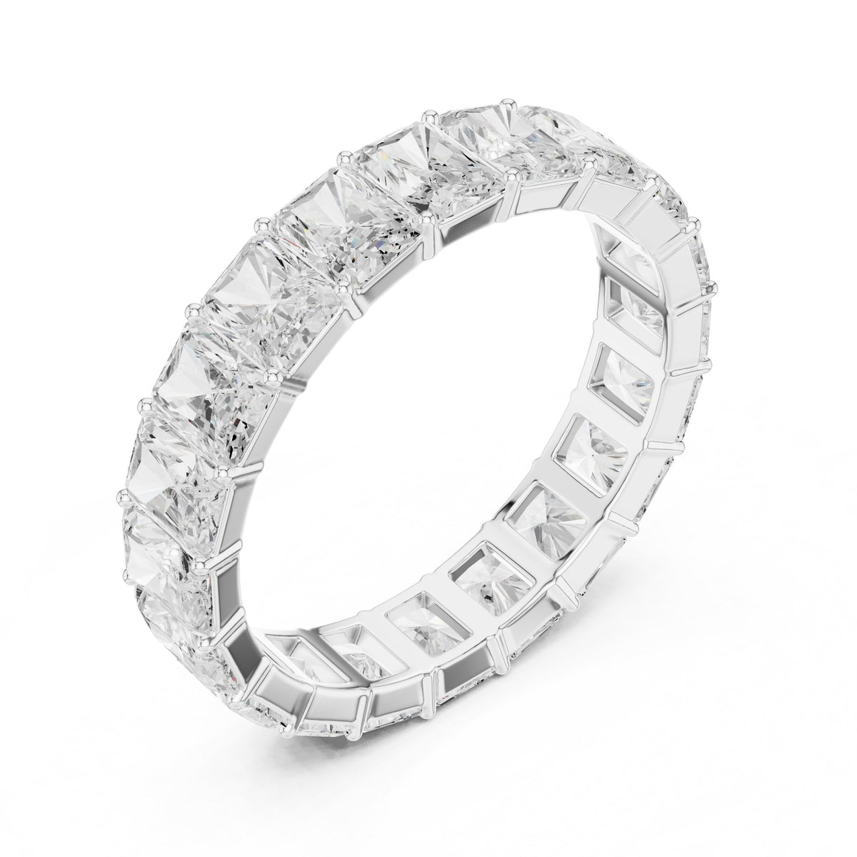 All The Way Round The Finger Ring in white gold, angled view