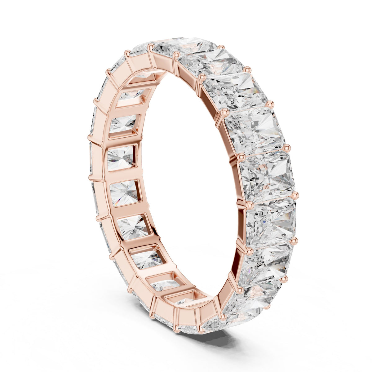 All The Way Round The Finger Ring in rose gold, three-quarter view