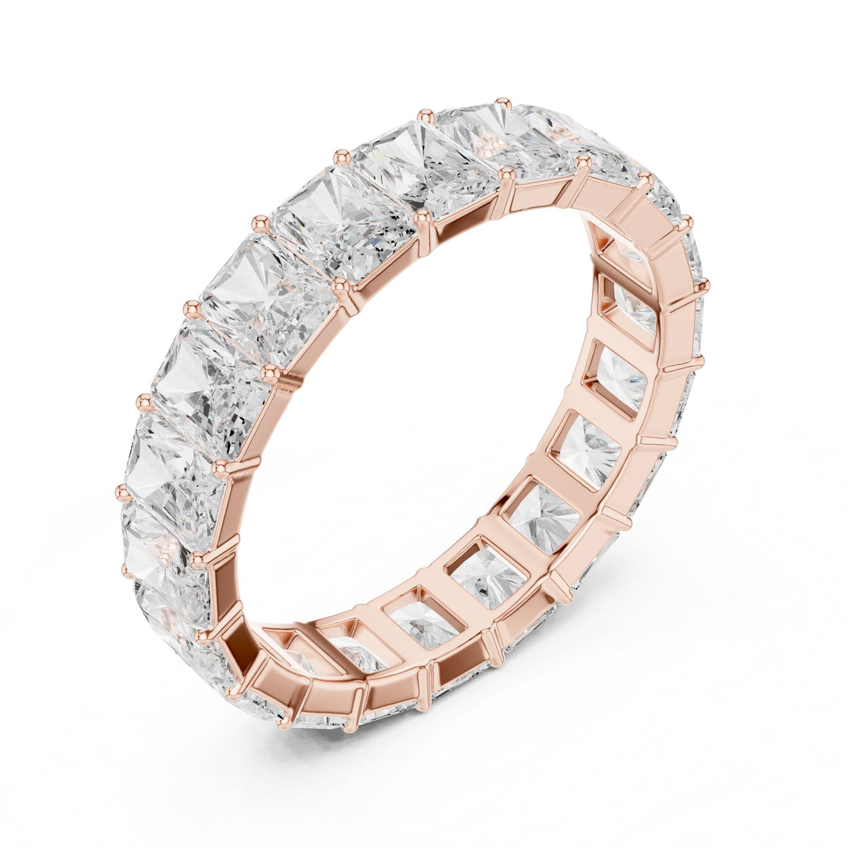 All The Way Round The Finger Ring in rose gold, angled view