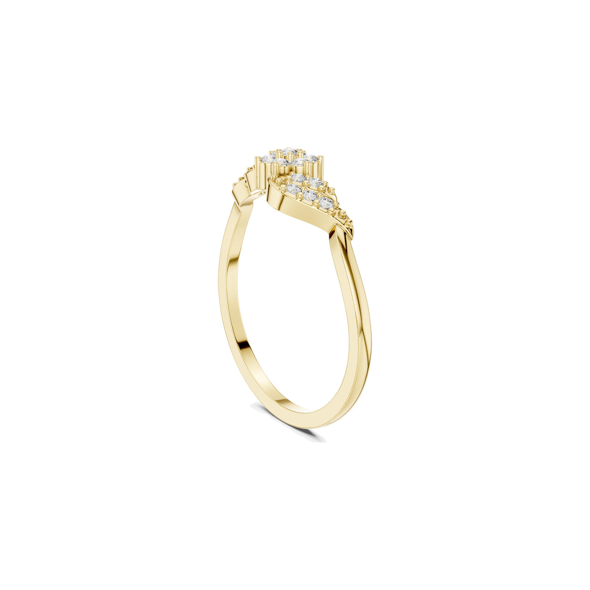 Along The Finger Ring in 18KT yellow gold, front