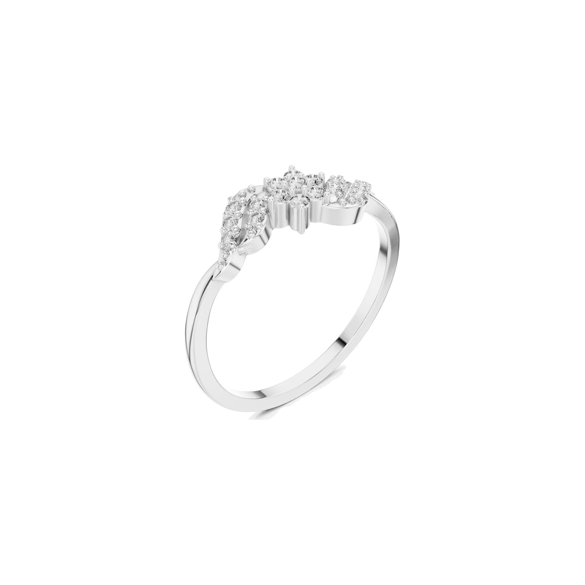 Along The Finger Ring in white gold, three-quarter view