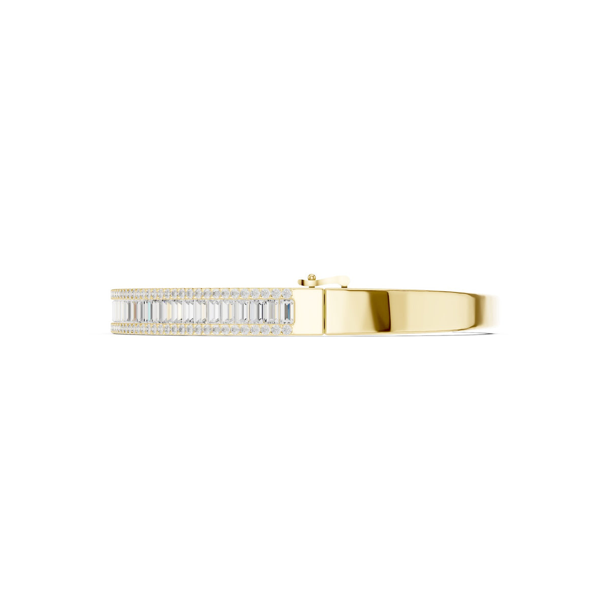 Along The Wrist Bangle in 18KT yellow gold, side view