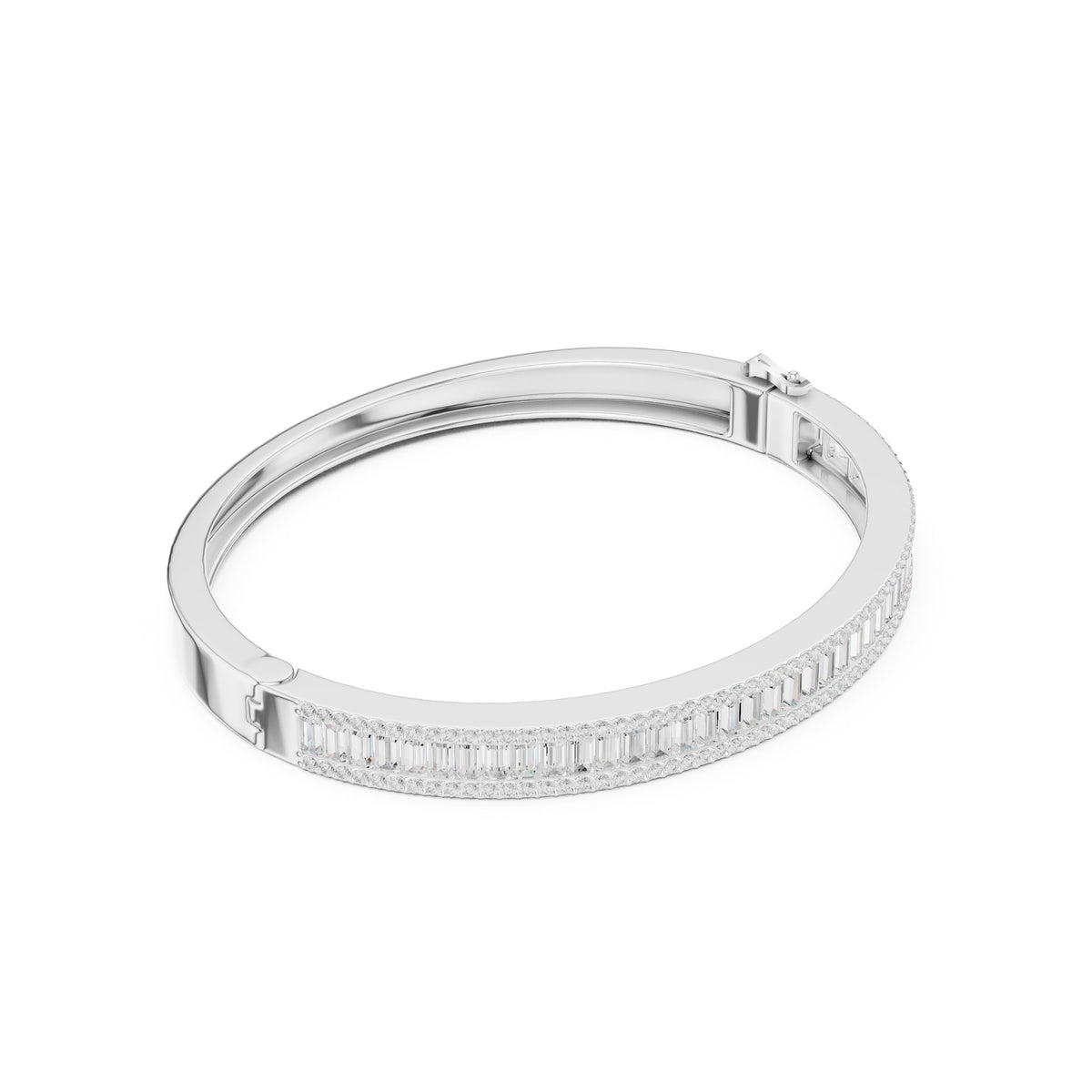 Along The Wrist Bangle in white gold, three-quarter view