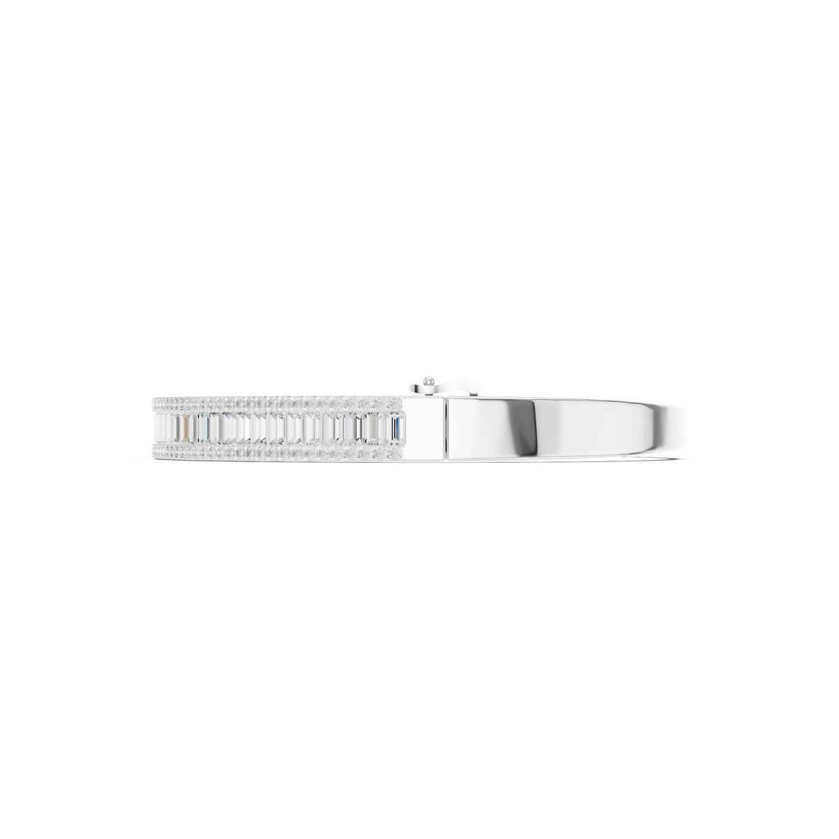 Along The Wrist Bangle in white gold, side view