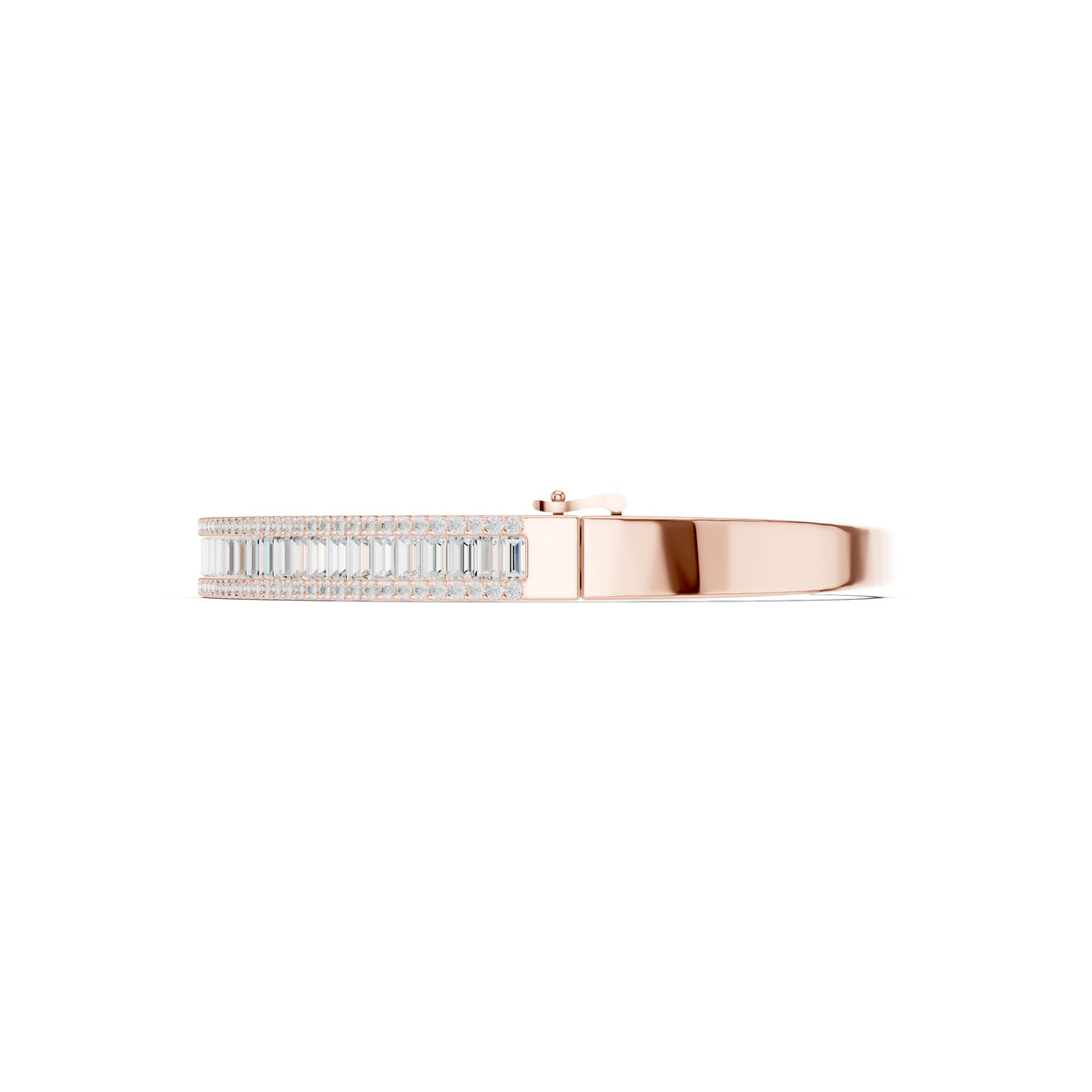 Along The Wrist Bangle in rose gold, side view