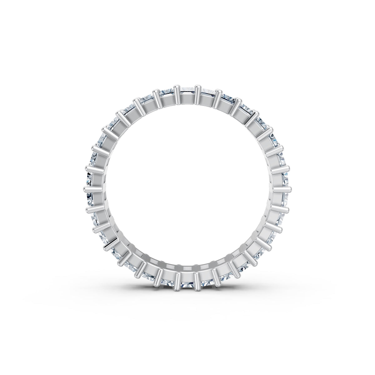 Baguettes Right Round The Finger Ring in white gold, front view