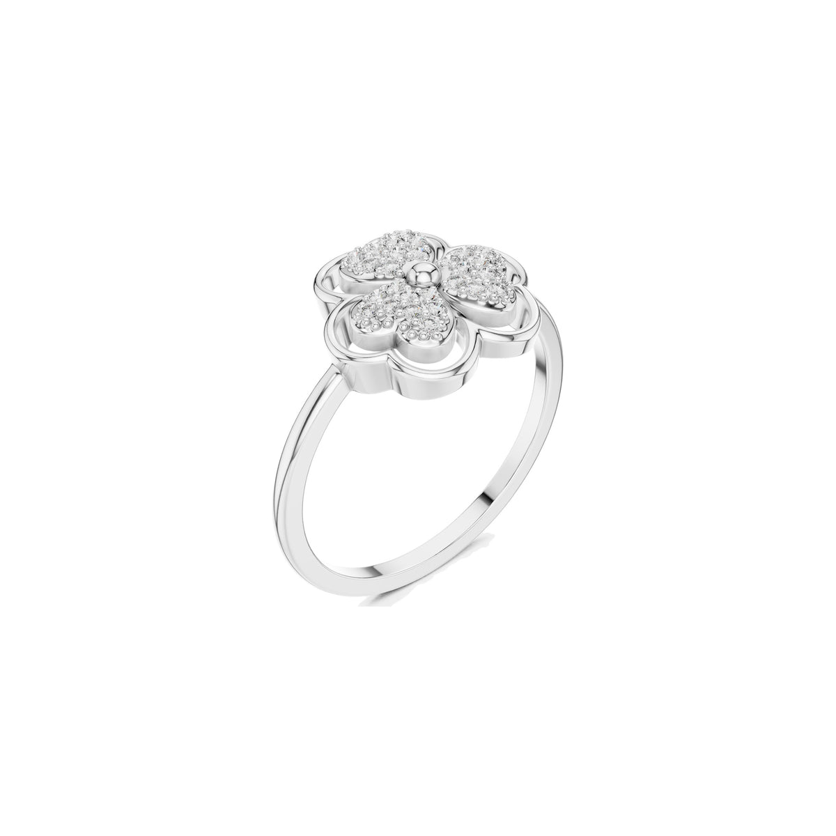 Between The Knuckles Ring in white gold, three-quarter view