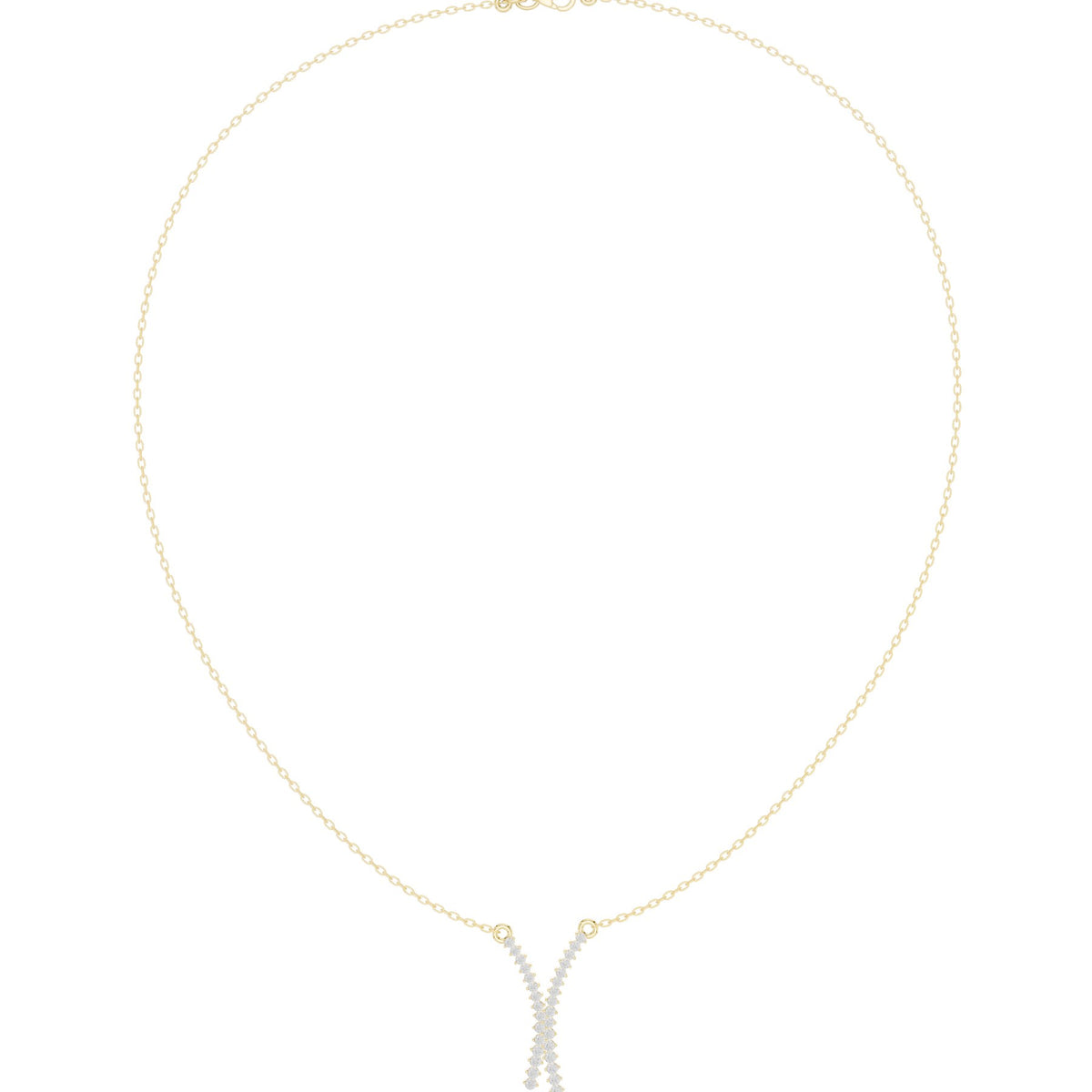 Crossed At The Throat Pendant in 18KT yellow gold, top view