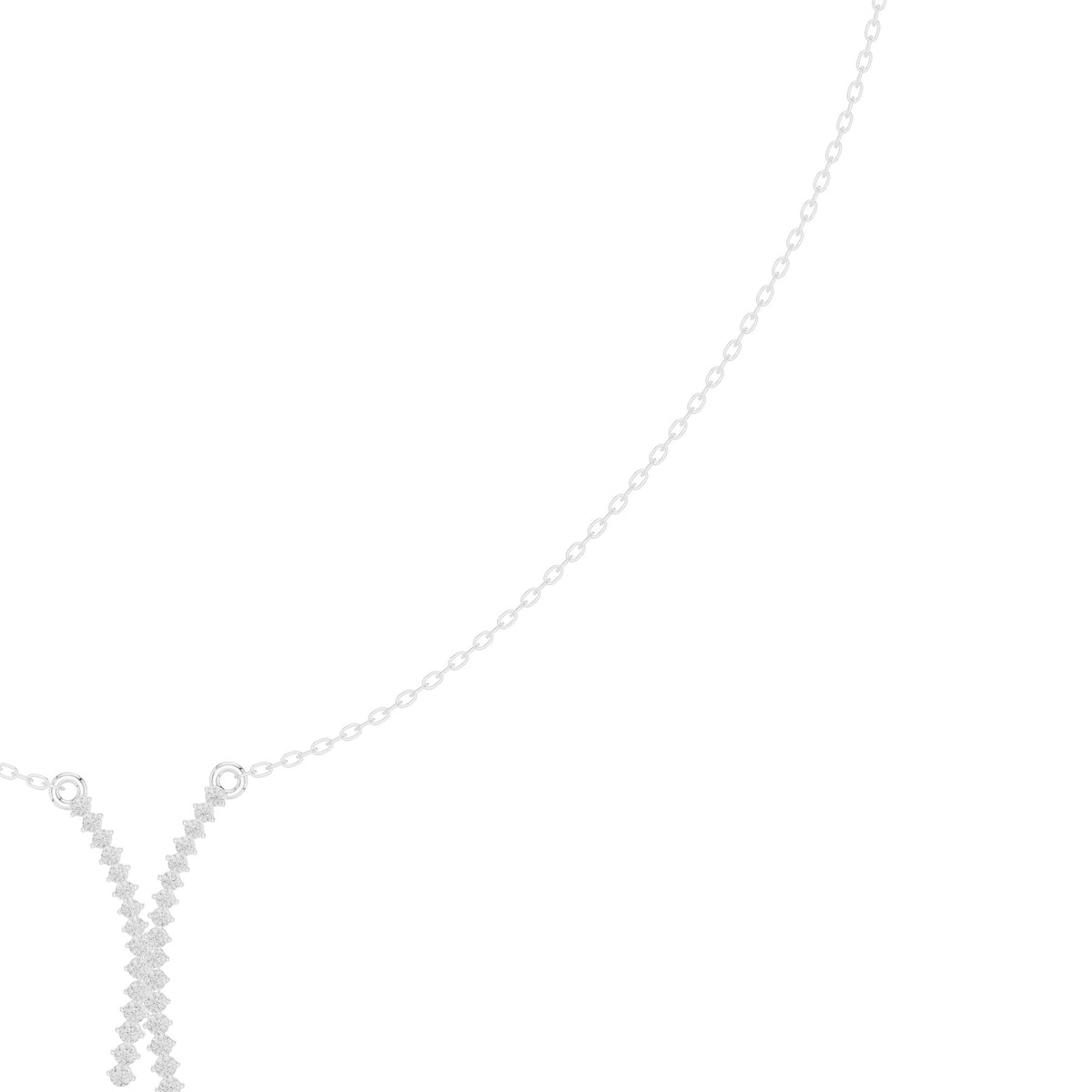 Crossed At The Throat Pendant in white gold, side view