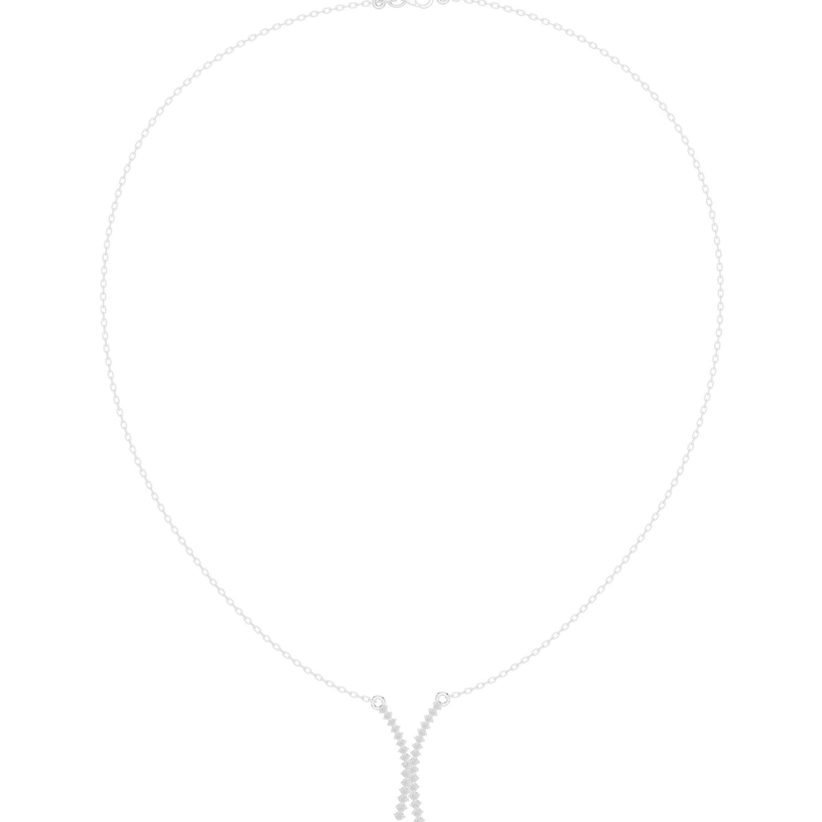 Crossed At The Throat Pendant in white gold, top view