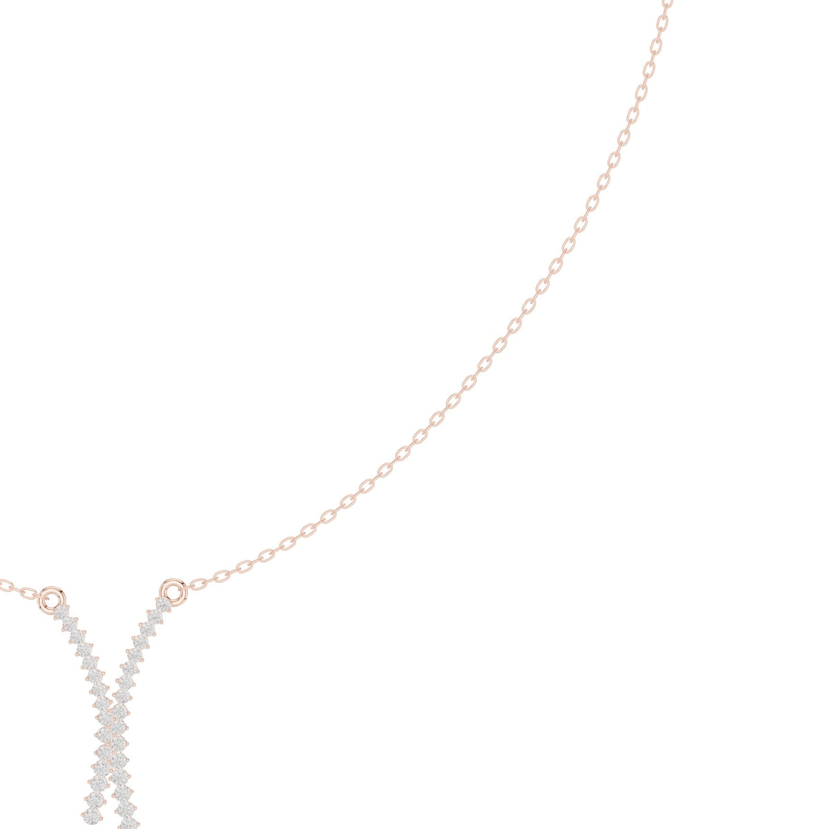 Crossed At The Throat Pendant in rose gold, side view