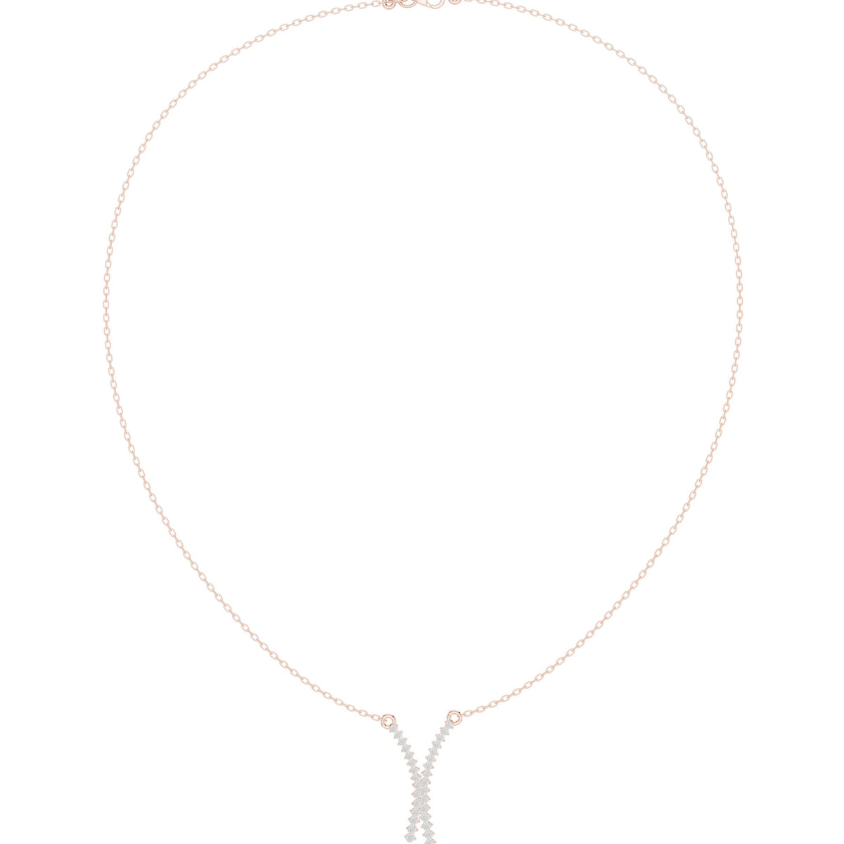 Crossed At The Throat Pendant in rose gold, top view