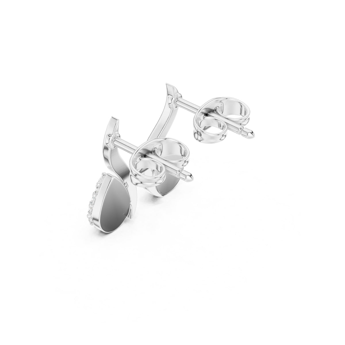 Curled On The Lobe Earrings in white gold, angled view