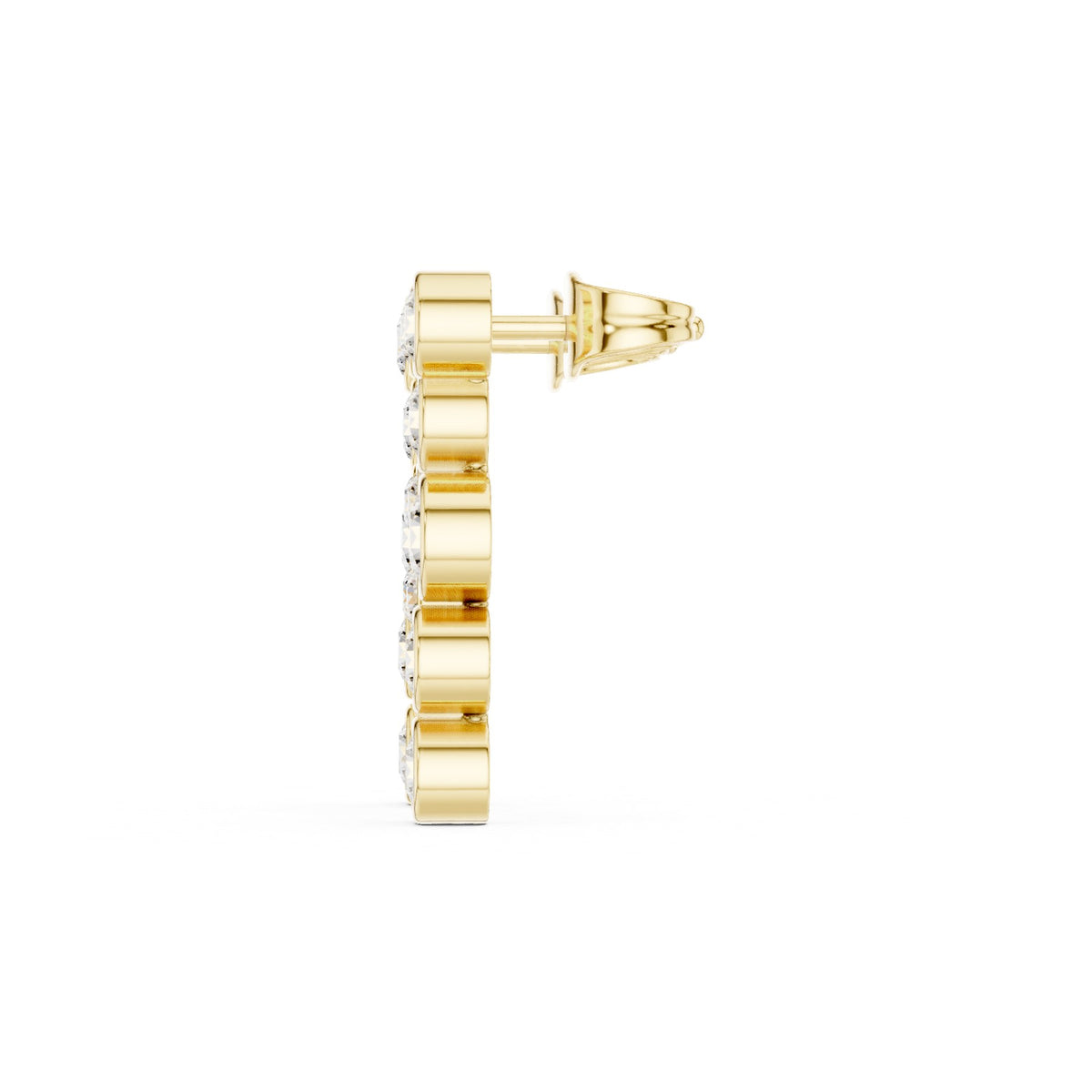 Down The Lobe Earrings in 18KT yellow gold, side view