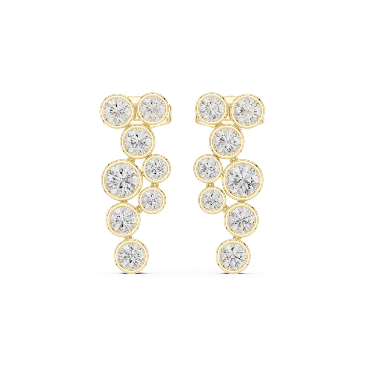 Down The Lobe Earrings in 18KT yellow gold, top view