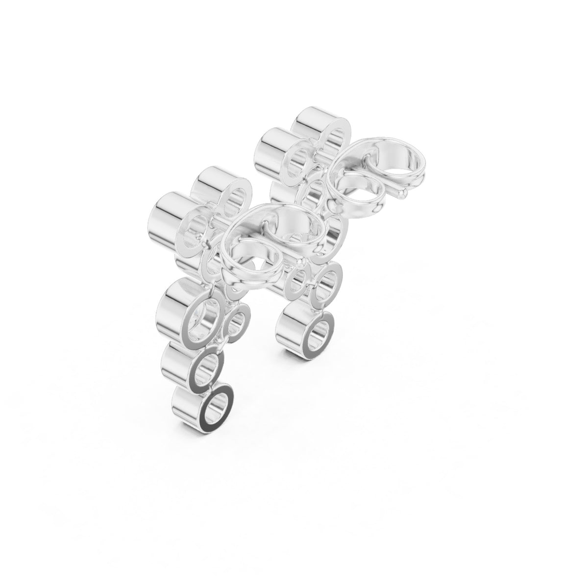 Down The Lobe Earrings in white gold, angled view