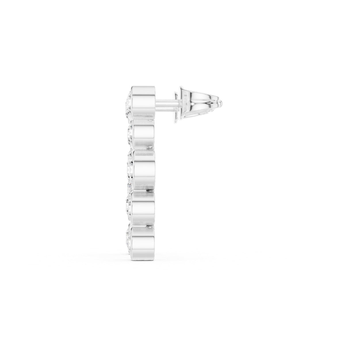 Down The Lobe Earrings in white gold, side view