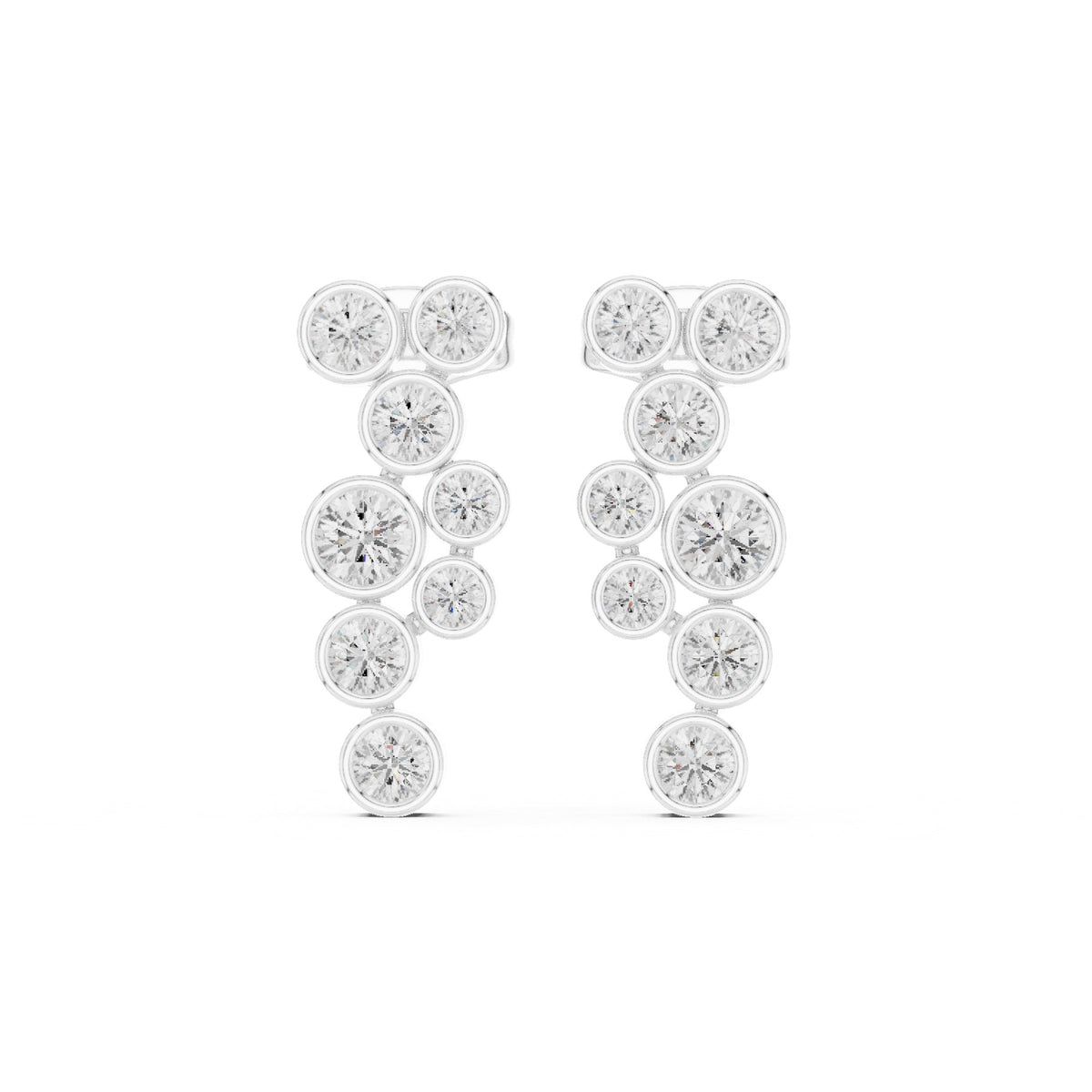 Down The Lobe Earrings in white gold, top view
