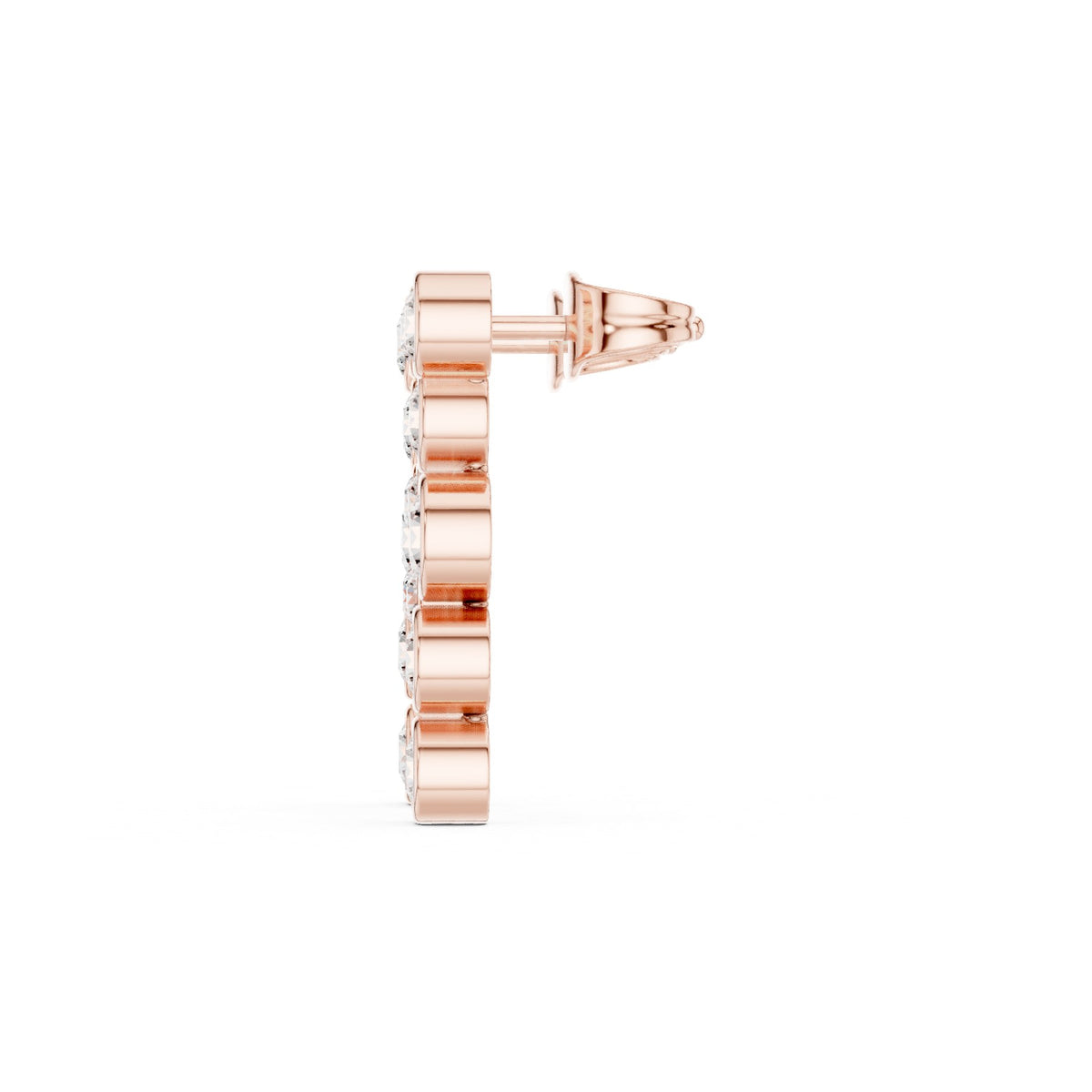 Down The Lobe Earrings in rose gold, side view
