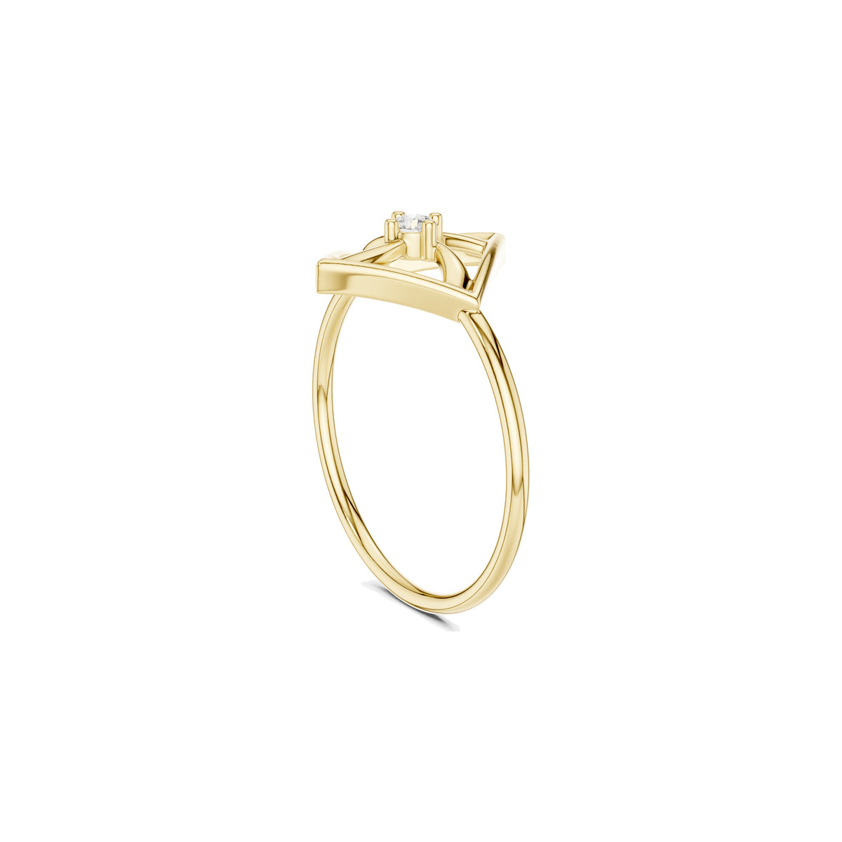 Flat On The Finger Ring in 18KT yellow gold, front