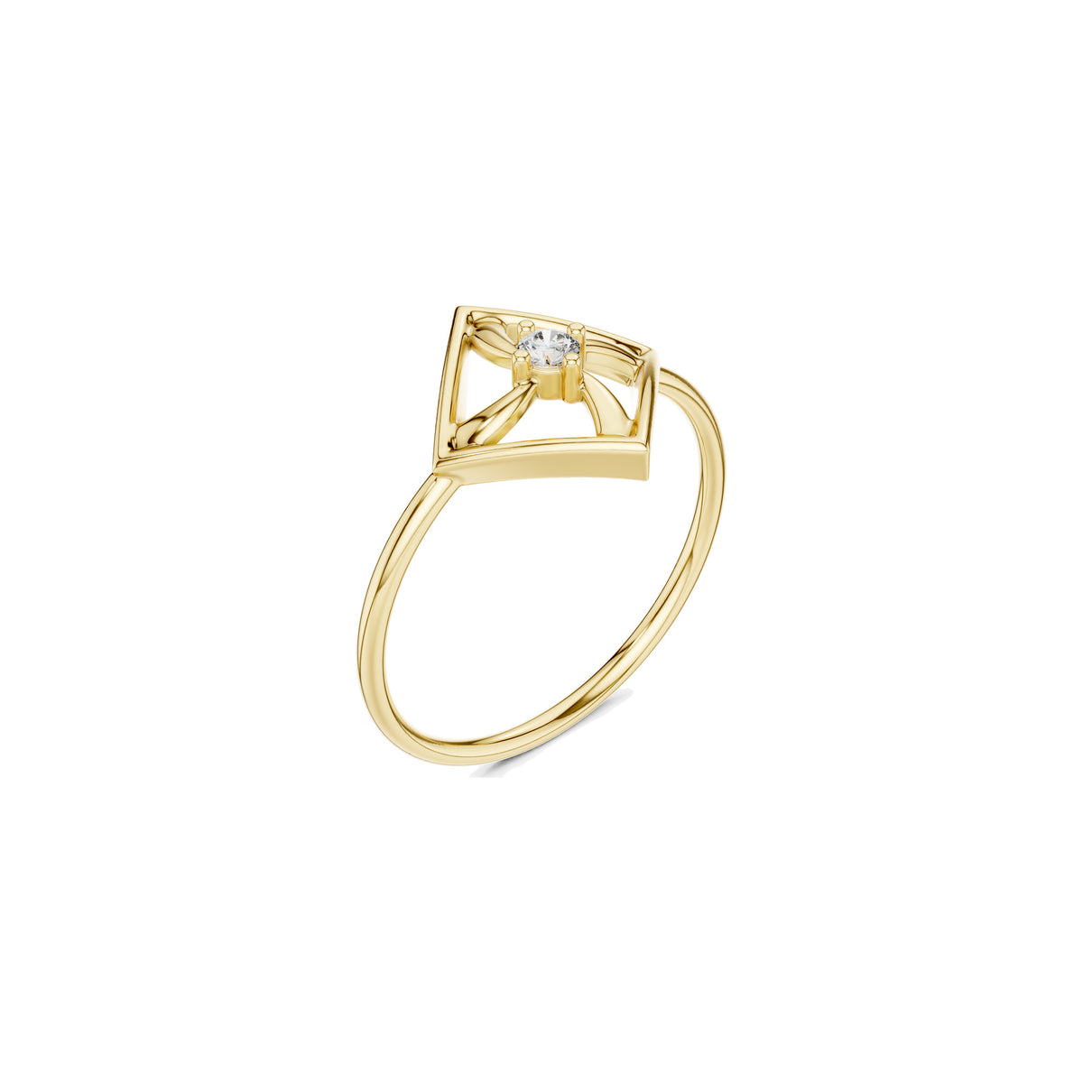 Flat On The Finger Ring, three-quarter view