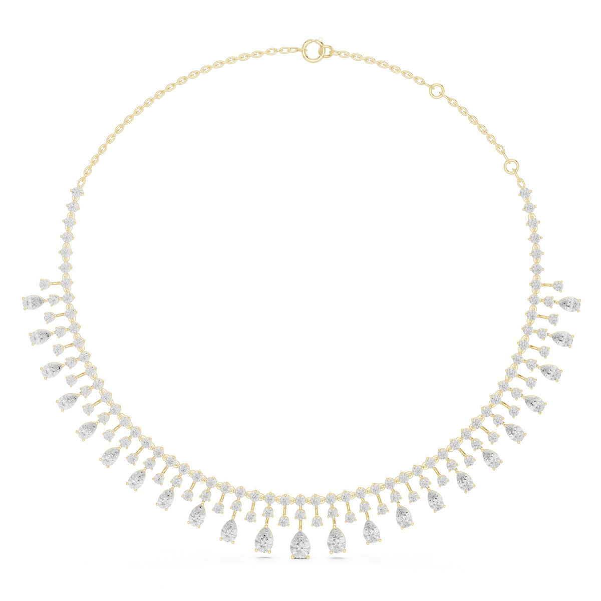 Fringed At The Throat Necklace in 18KT yellow gold, detail