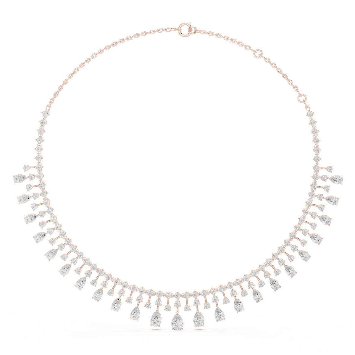 Fringed At The Throat Necklace in rose gold, detail