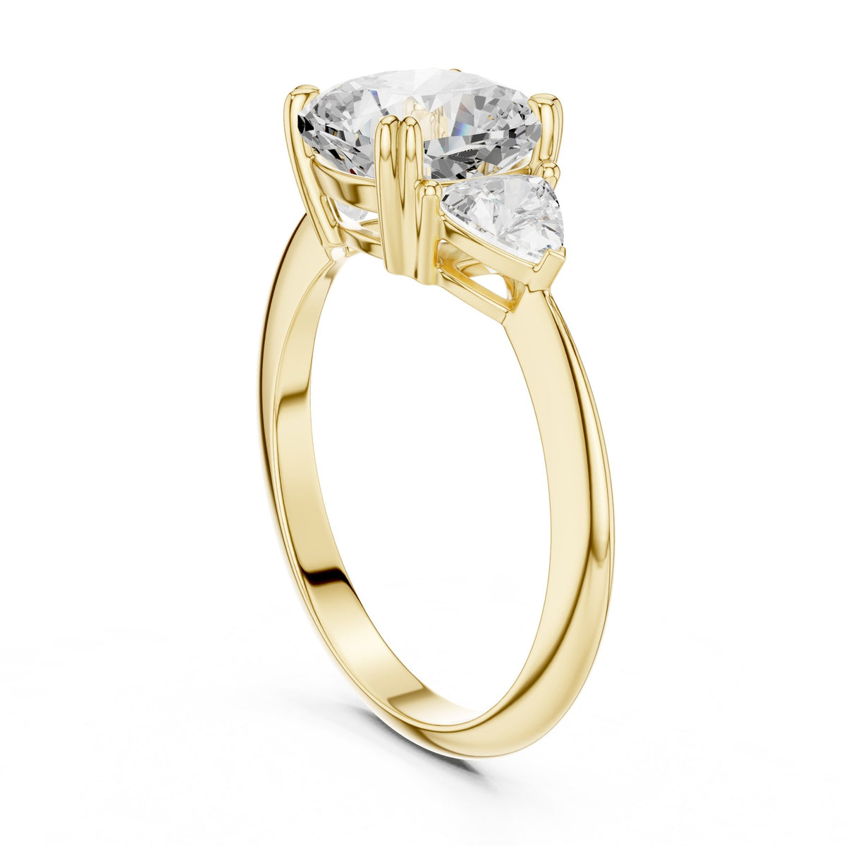 High On The Finger Ring in 18KT yellow gold, three-quarter view