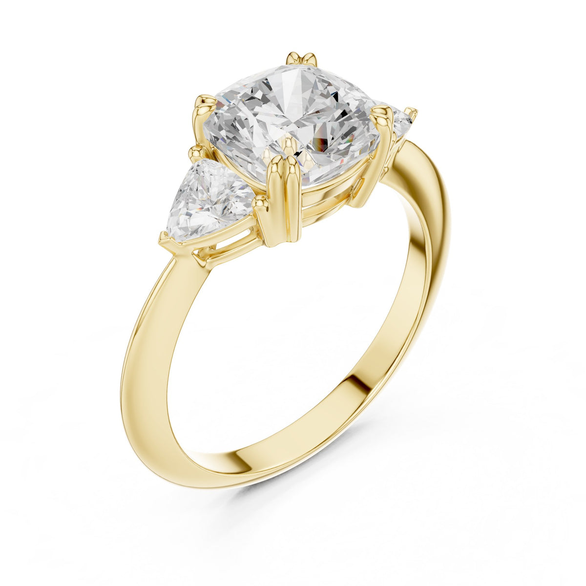 High On The Finger Ring in 18KT yellow gold, angled view