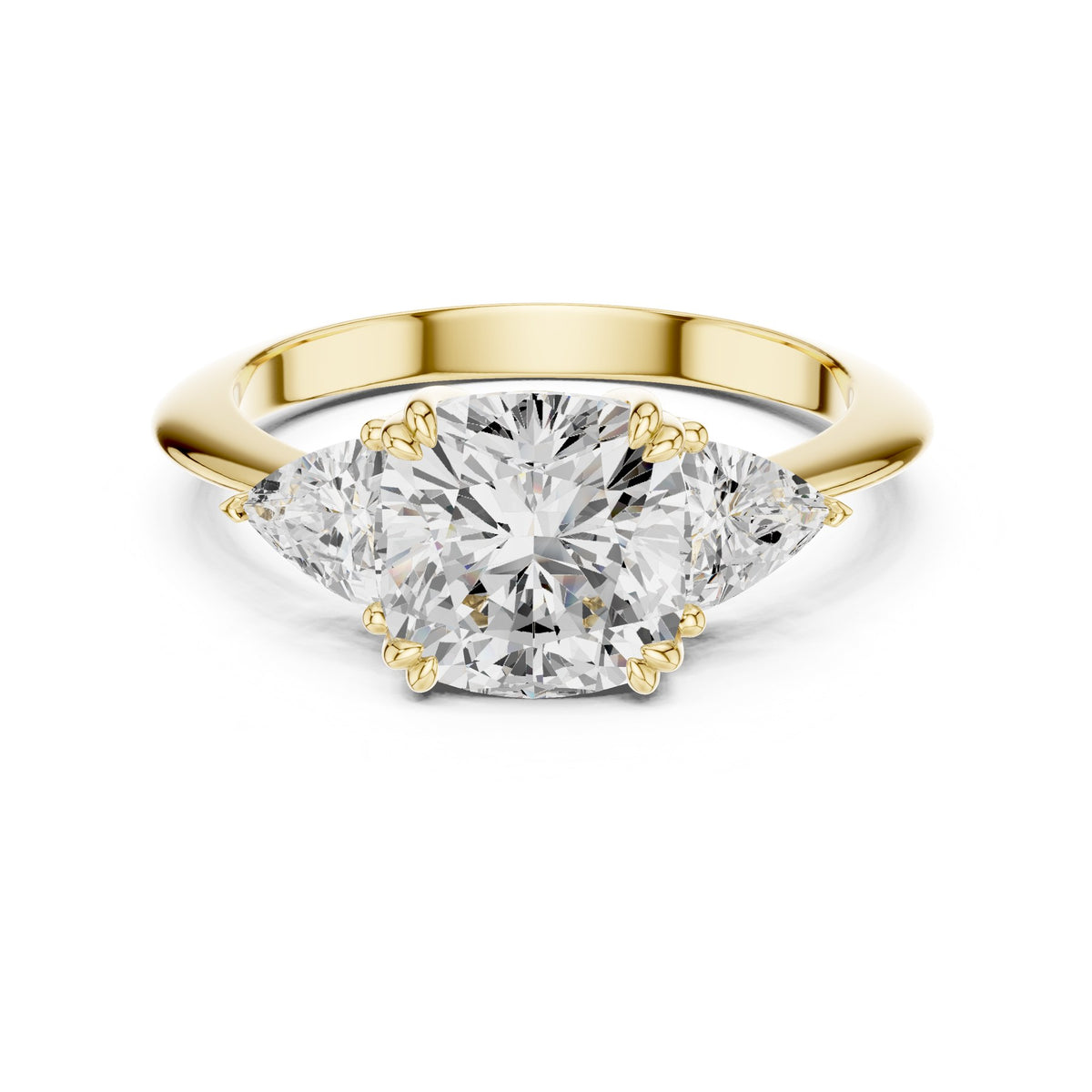 High On The Finger Ring in 18KT yellow gold, top view