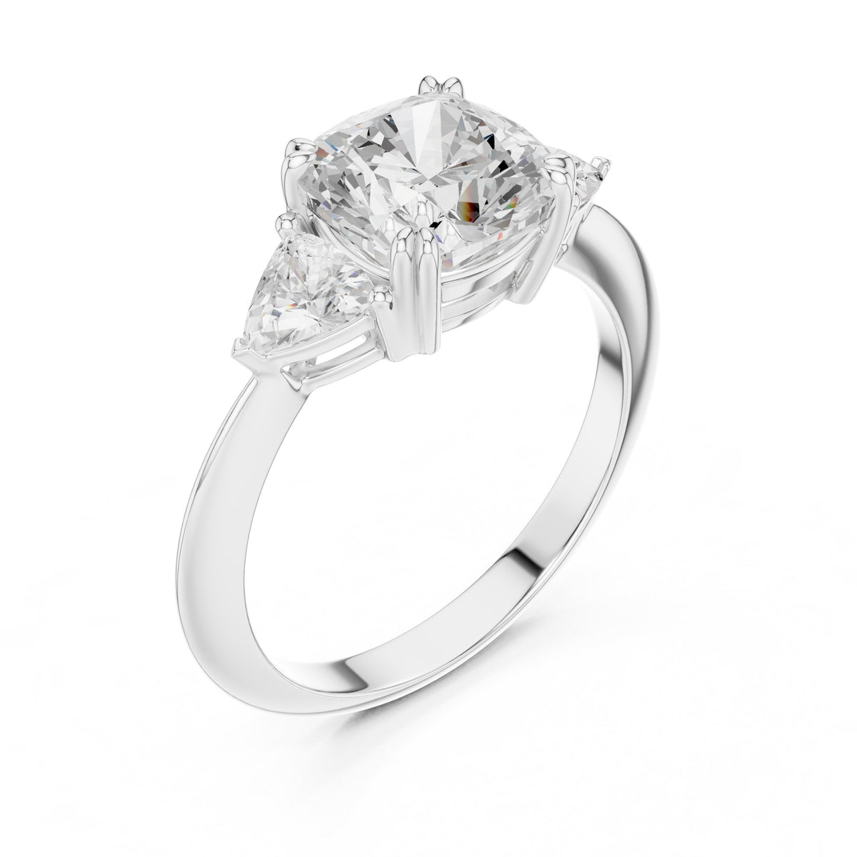 High On The Finger Ring in white gold, angled view