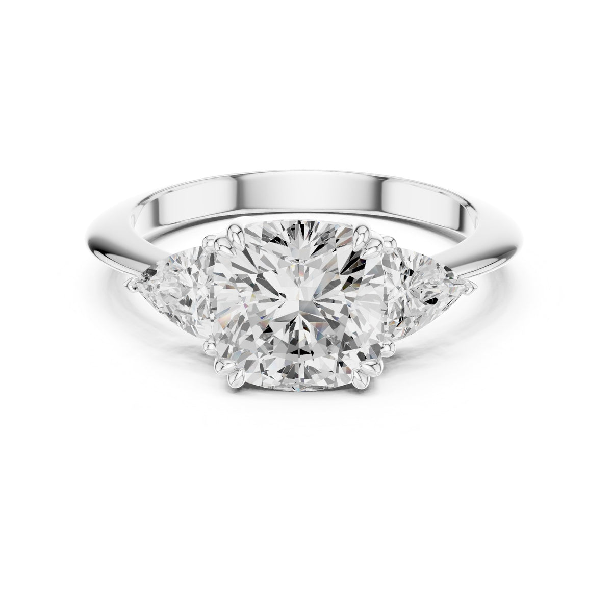 High On The Finger Ring in white gold, top view