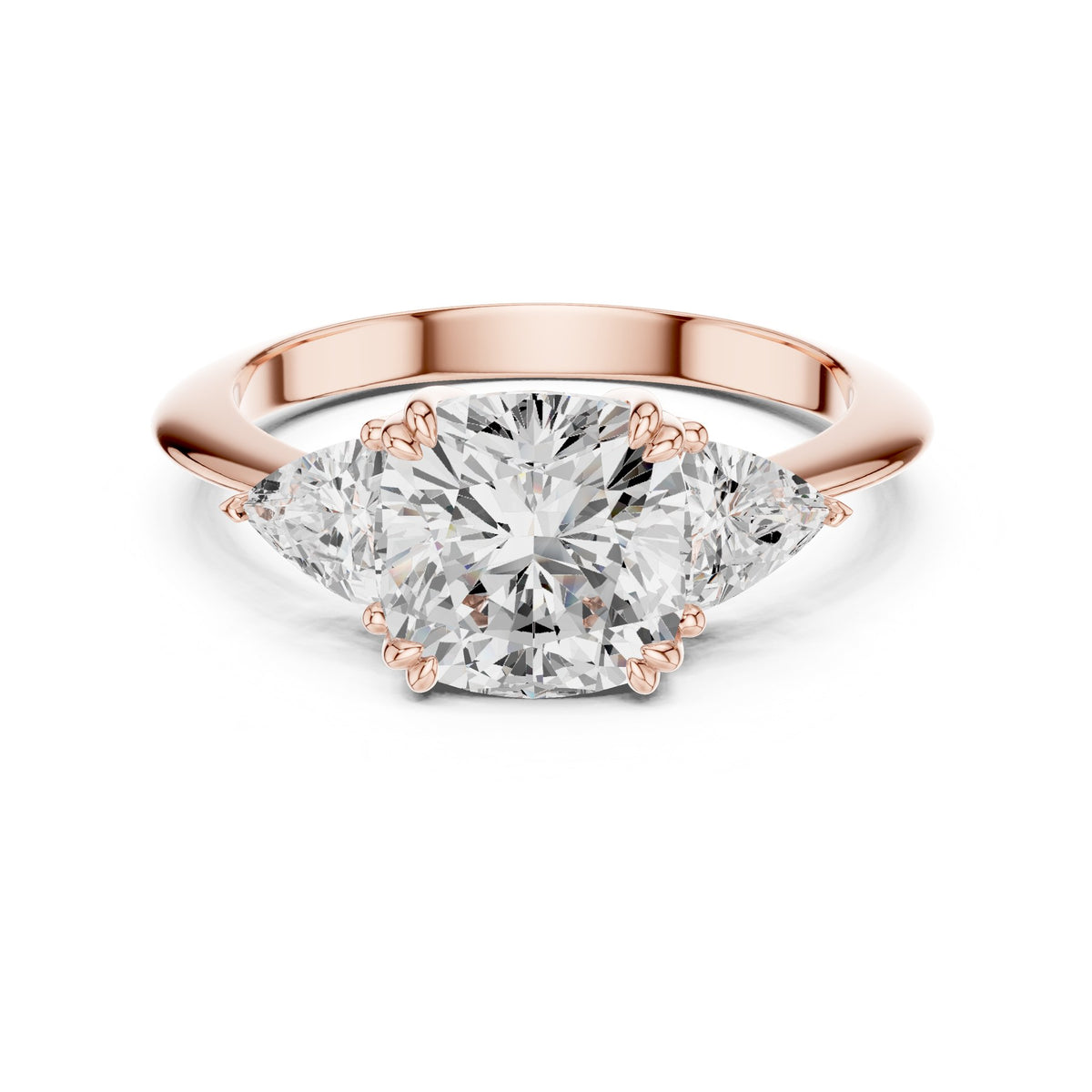 High On The Finger Ring in rose gold, top view