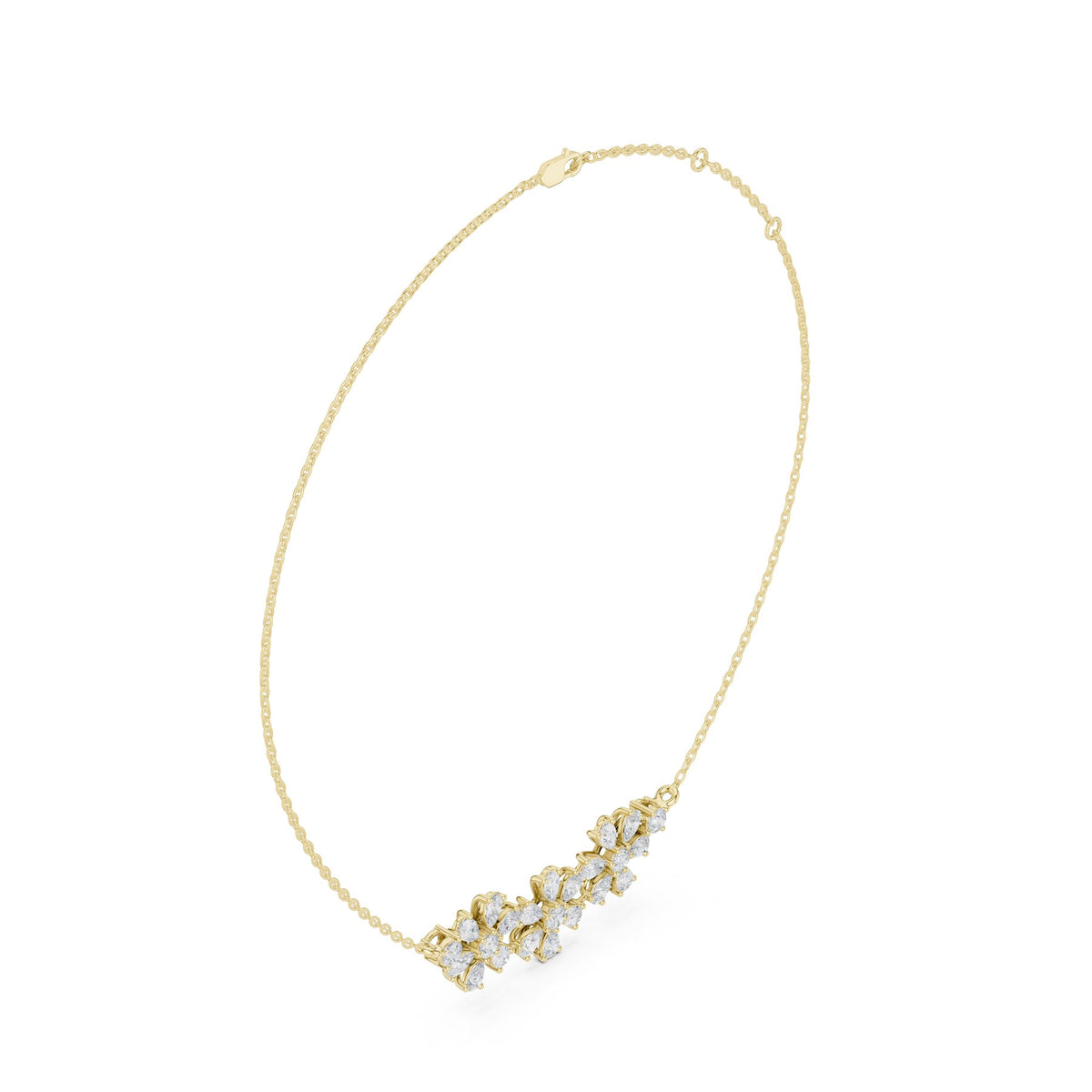 In A Row At The Throat Pendant in 18KT yellow gold, three-quarter view
