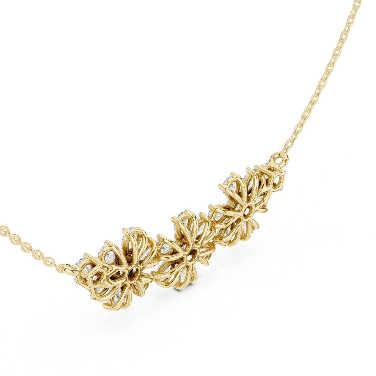 In A Row At The Throat Pendant in 18KT yellow gold, angled view