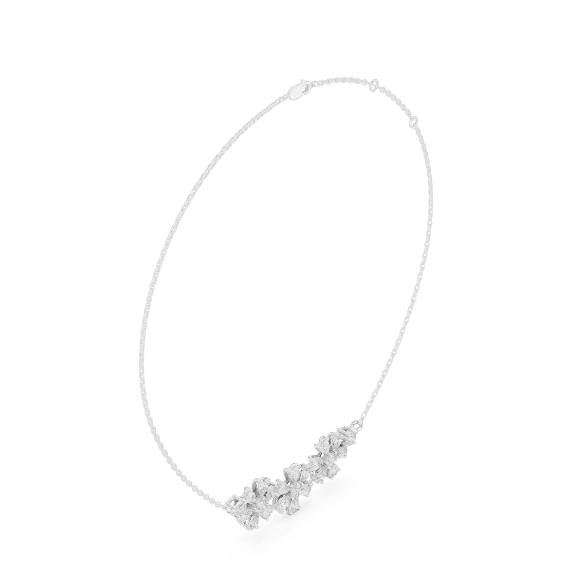 In A Row At The Throat Pendant in white gold, three-quarter view