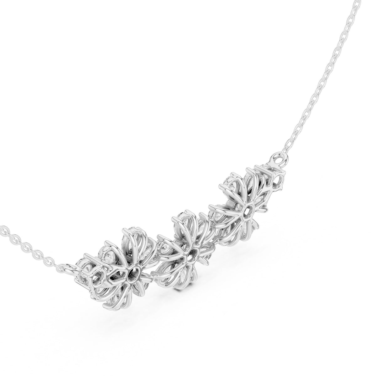 In A Row At The Throat Pendant in white gold, angled view