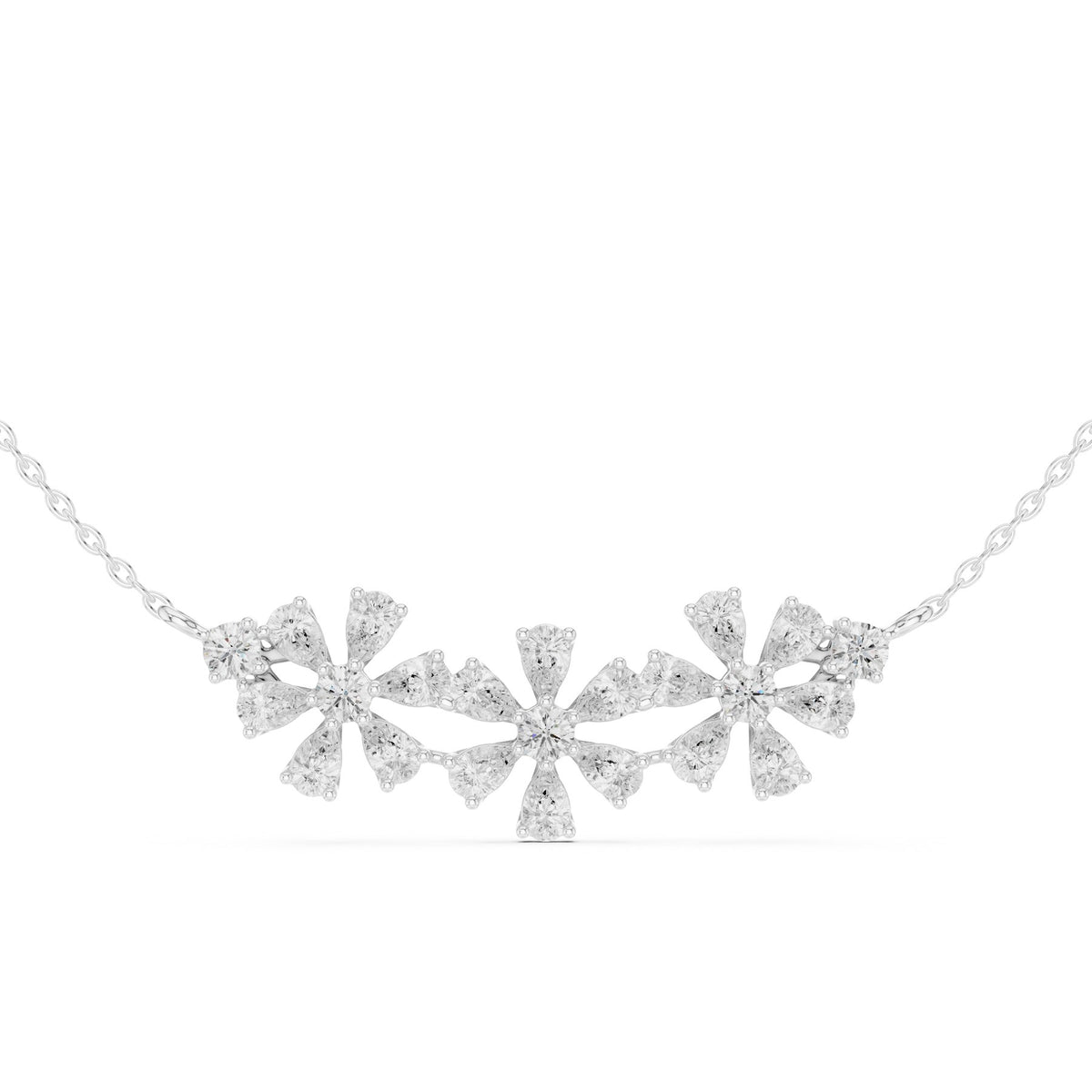 In A Row At The Throat Pendant in white gold, top view