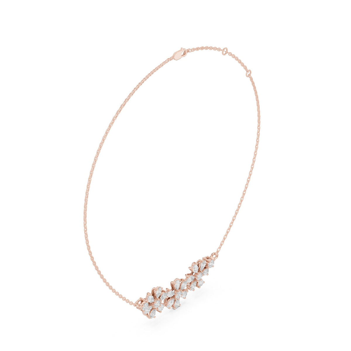In A Row At The Throat Pendant in rose gold, three-quarter view