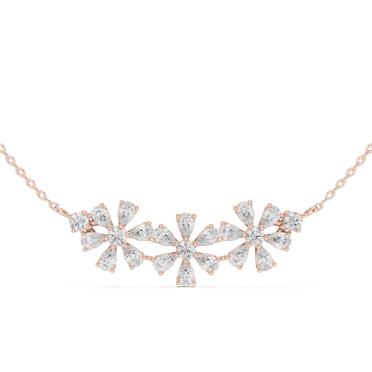 In A Row At The Throat Pendant in rose gold, top view