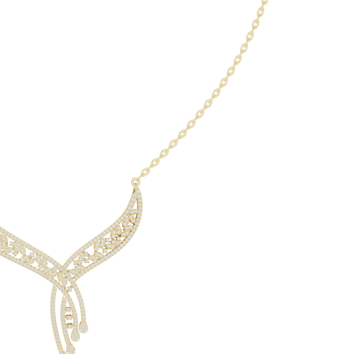 Into The Neckline Pendant in 18KT yellow gold, tassel detail