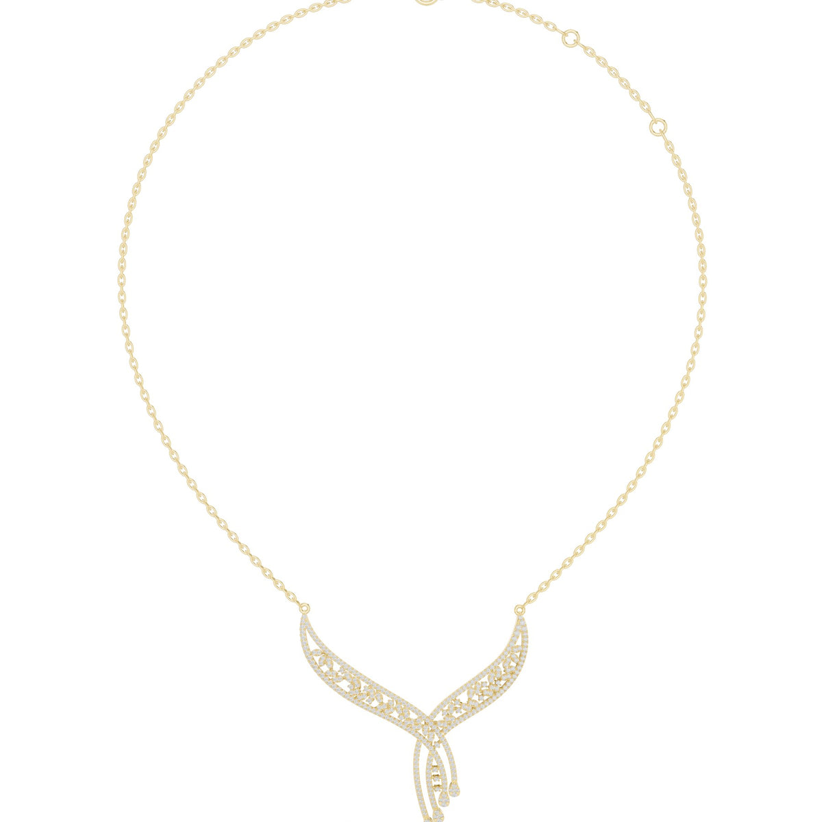 Into The Neckline Pendant in 18KT yellow gold, top view