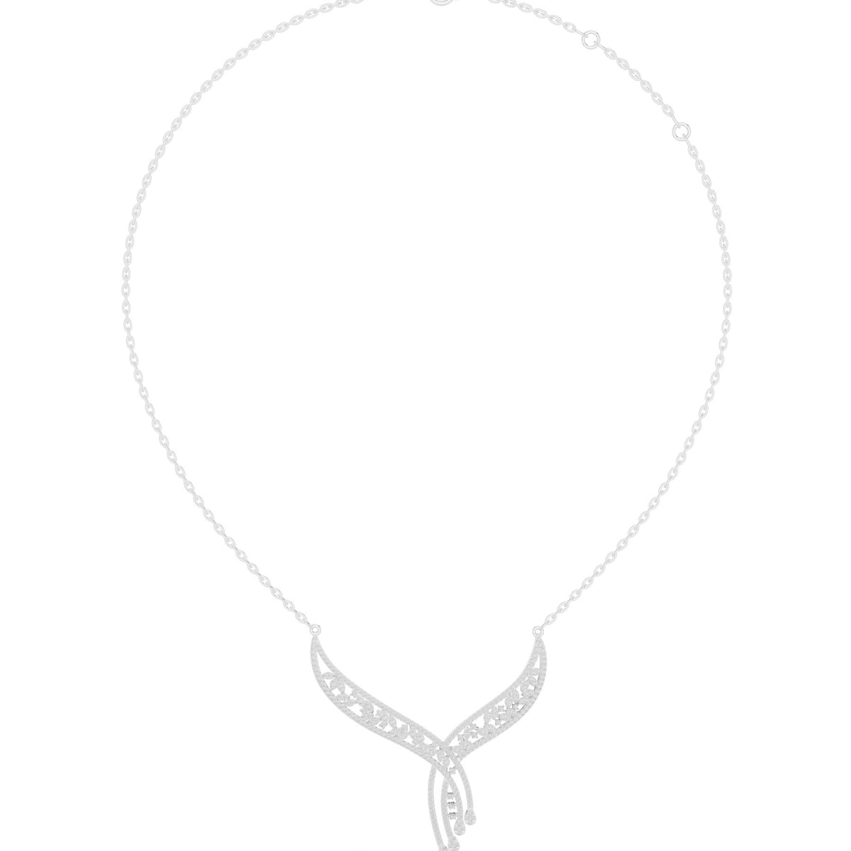 Into The Neckline Pendant in white gold, top view