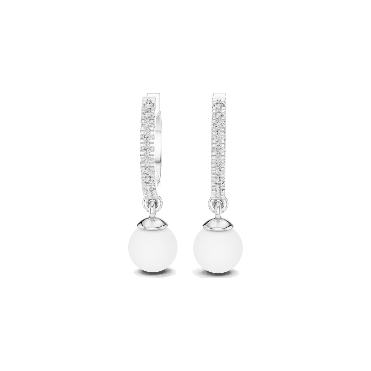 Just Below The Lobe Earrings in white gold